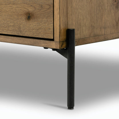 Eaton Large Nightstand by Four Hands. Made from thick oak veneer, iron in a modern style.