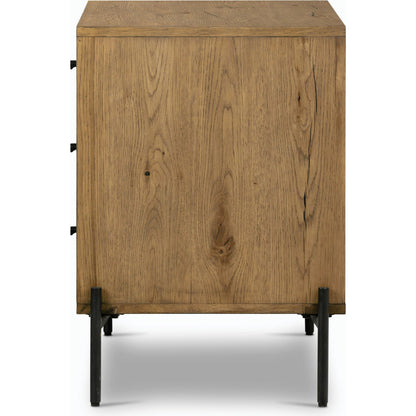 Eaton Large Nightstand by Four Hands. Made from thick oak veneer, iron in a modern style.