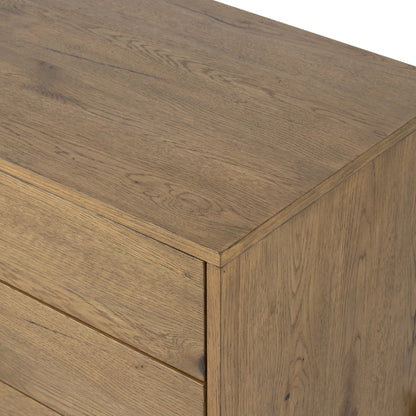 Eaton Large Nightstand by Four Hands. Made from thick oak veneer, iron in a modern style.