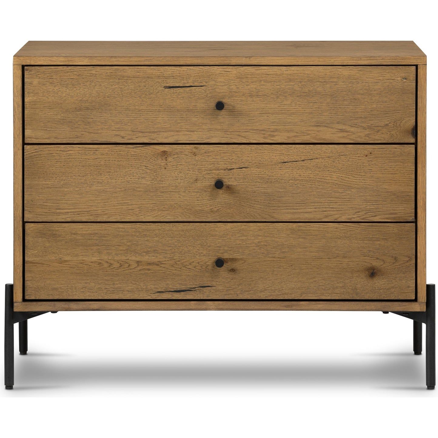 003 SI-1977272 | Additional Silo | Eaton Large Nightstand by Four Hands. Made from thick oak veneer, iron in a modern style.