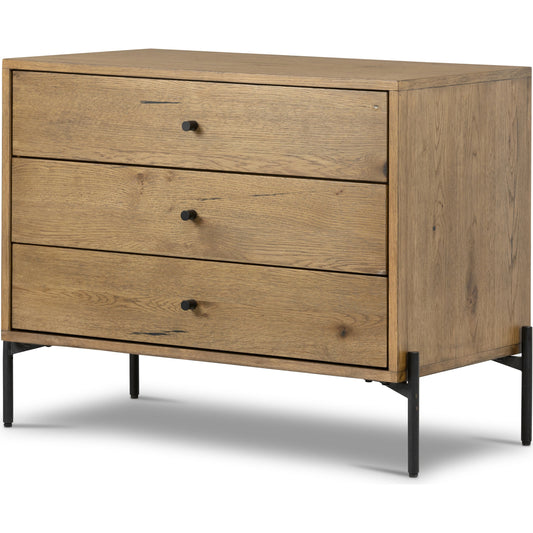 001 SI-1977272 | Additional Silo | Eaton Large Nightstand by Four Hands. Made from thick oak veneer, iron in a modern style.