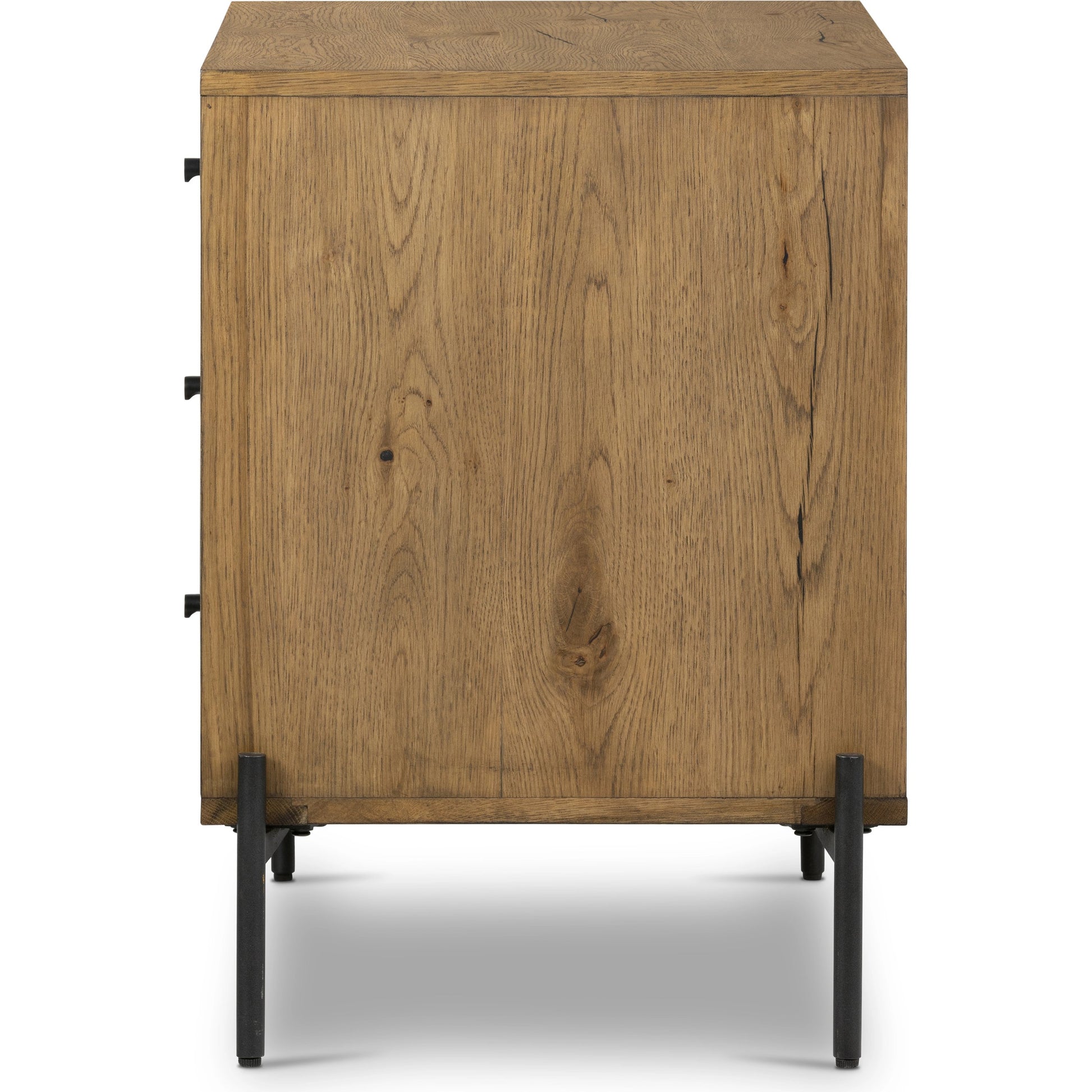 Eaton Large Nightstand by Four Hands. Made from thick oak veneer, iron in a modern style.