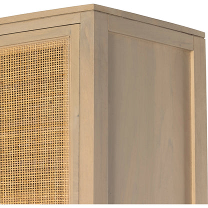 Caprice Tall Cabinet by Four Hands. Made from cane, solid mango in a modern style.