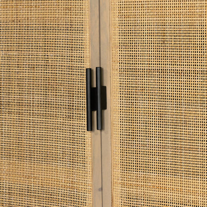 Caprice Tall Cabinet by Four Hands. Made from cane, solid mango in a modern style.