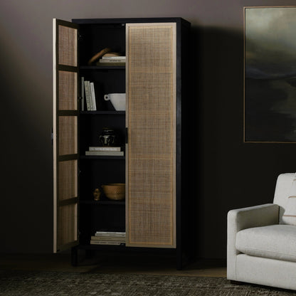 Caprice Tall Cabinet by Four Hands. Made from cane, solid mango in a modern style.