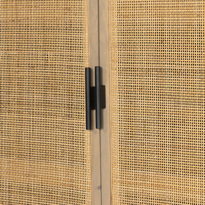 Caprice Tall Cabinet by Four Hands. Made from cane, solid mango in a modern style.