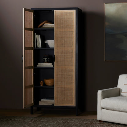 Caprice Tall Cabinet by Four Hands. Made from cane, solid mango in a modern style.