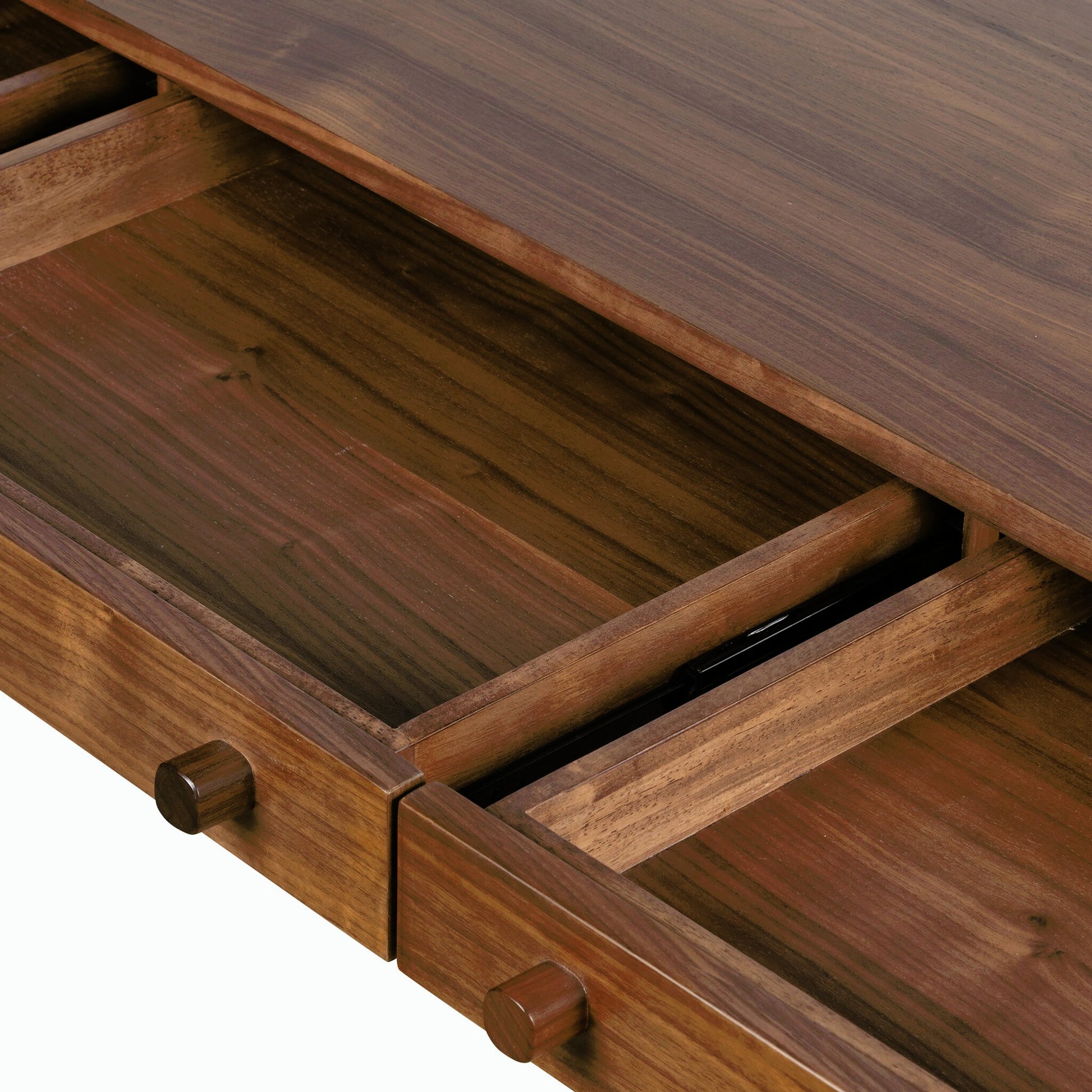 Arturo Desk by Four Hands in natural walnut. Made from solid walnut, walnut veneer in a modern style.