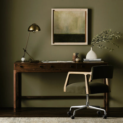 Arturo Desk by Four Hands in natural walnut. Made from solid walnut, walnut veneer in a modern style.