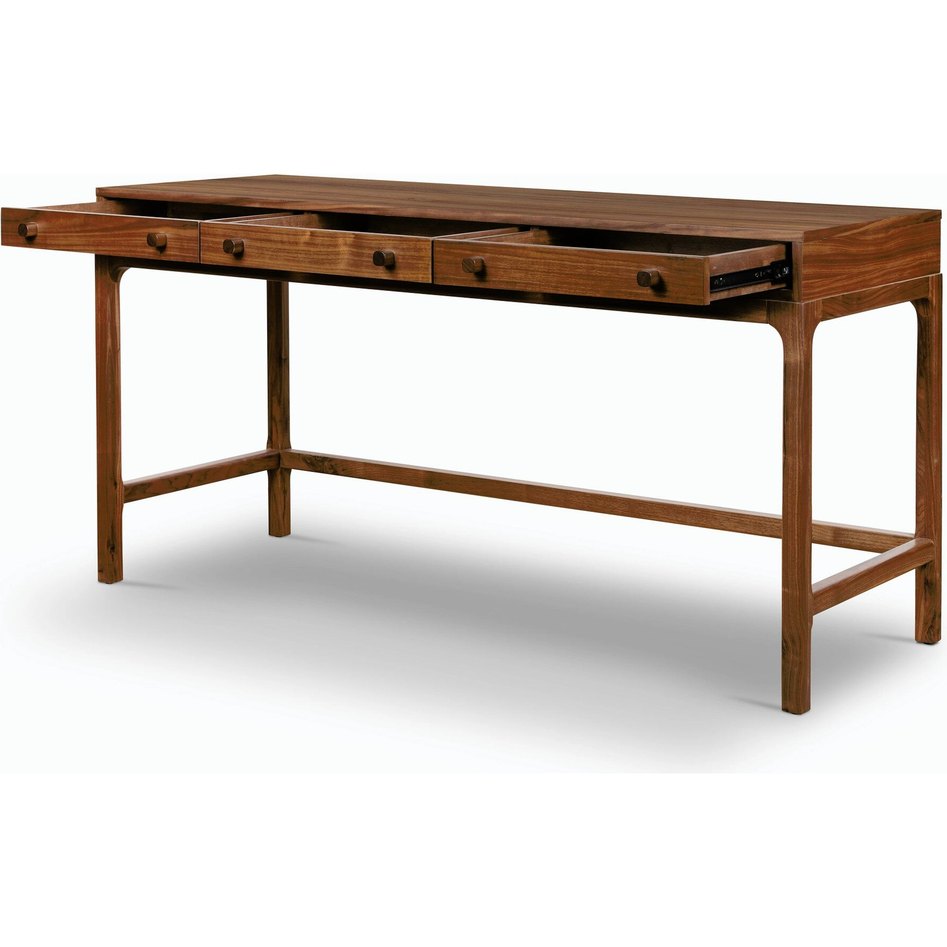 Arturo Desk by Four Hands in natural walnut. Made from solid walnut, walnut veneer in a modern style.