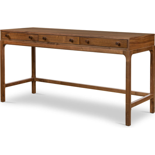 Arturo Desk by Four Hands in natural walnut. Made from solid walnut, walnut veneer in a modern style.