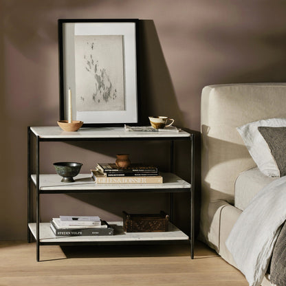 Felix Large Nightstand by Four Hands. Made from iron, solid marble in a modern style.