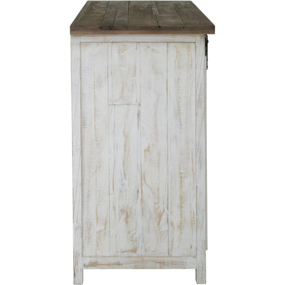 Provence Dresser with 1 Door by LH Imports in white, brown. Made from reclaimed pine in a cottage & farmhouse style.