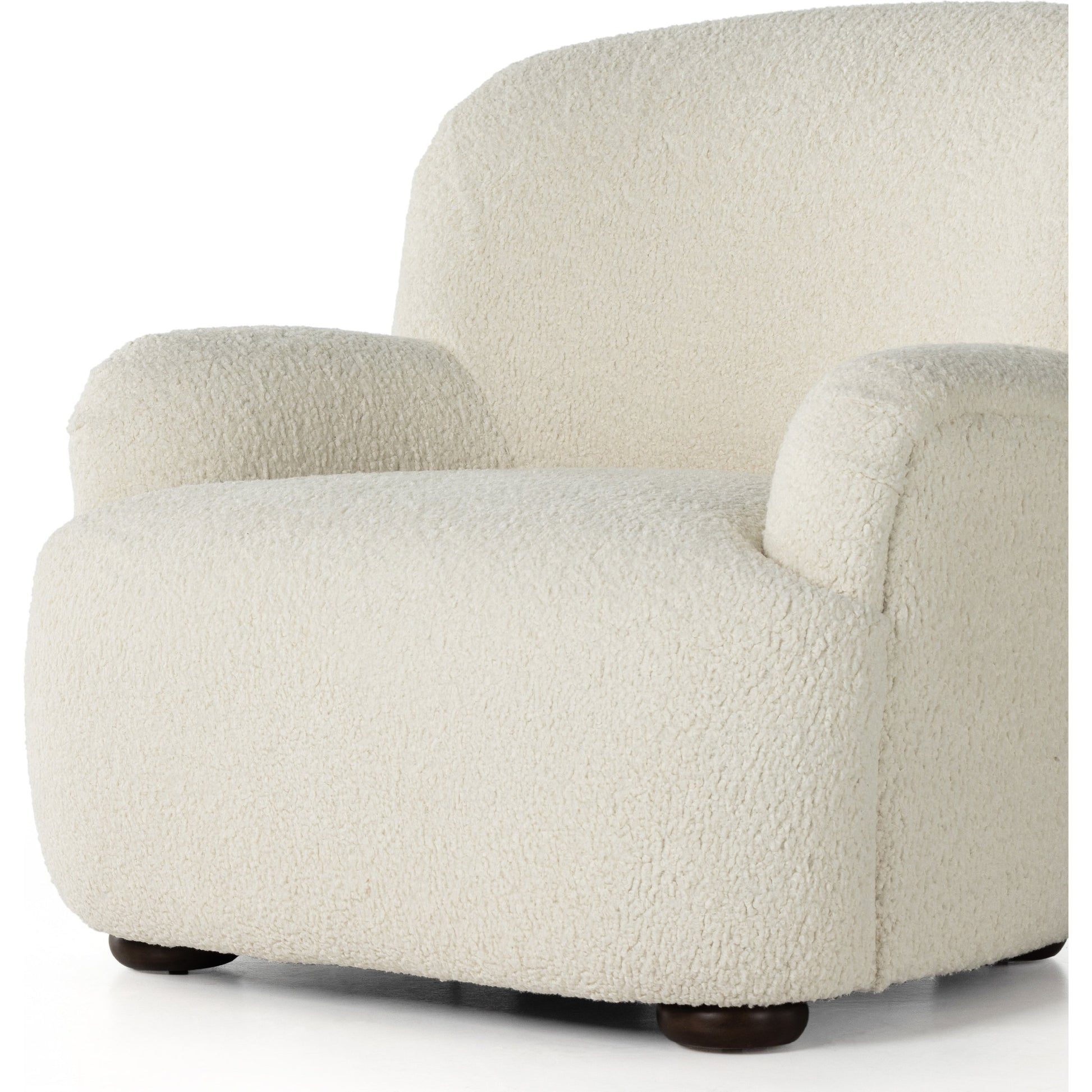 Kadon Chair by Four Hands in sheepskin camel, almond. Made from 100% polyester, solid parawood, 100% polypropylene in a transitional style.