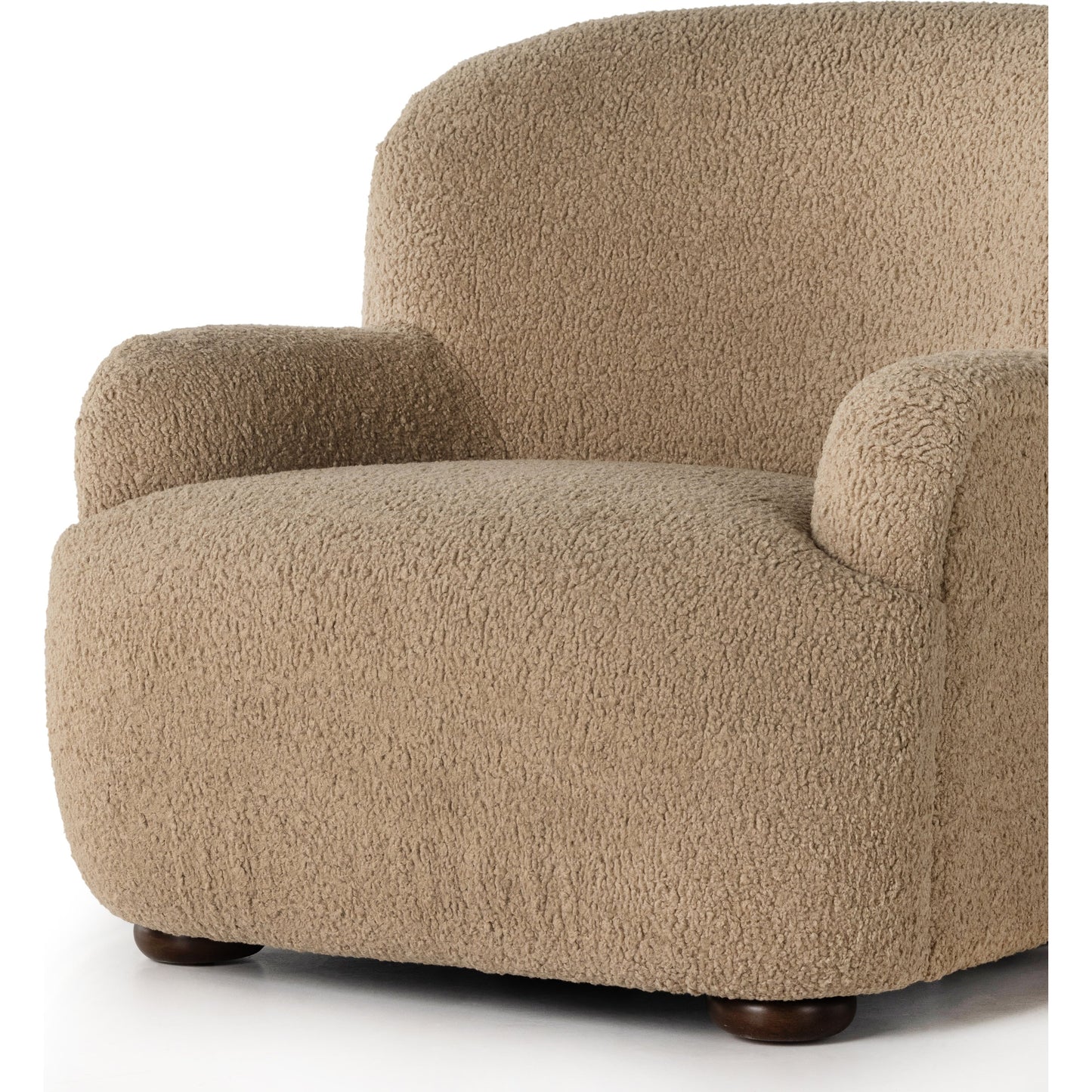 020 SI-1902884 | Additional Silo | Kadon Chair by Four Hands in sheepskin camel, almond. Made from 100% polyester, solid parawood, 100% polypropylene in a transitional style.