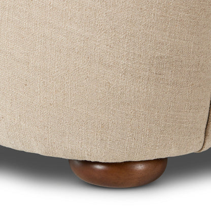 Kadon Chair by Four Hands in sheepskin camel, almond. Made from 100% polyester, solid parawood, 100% polypropylene in a transitional style.