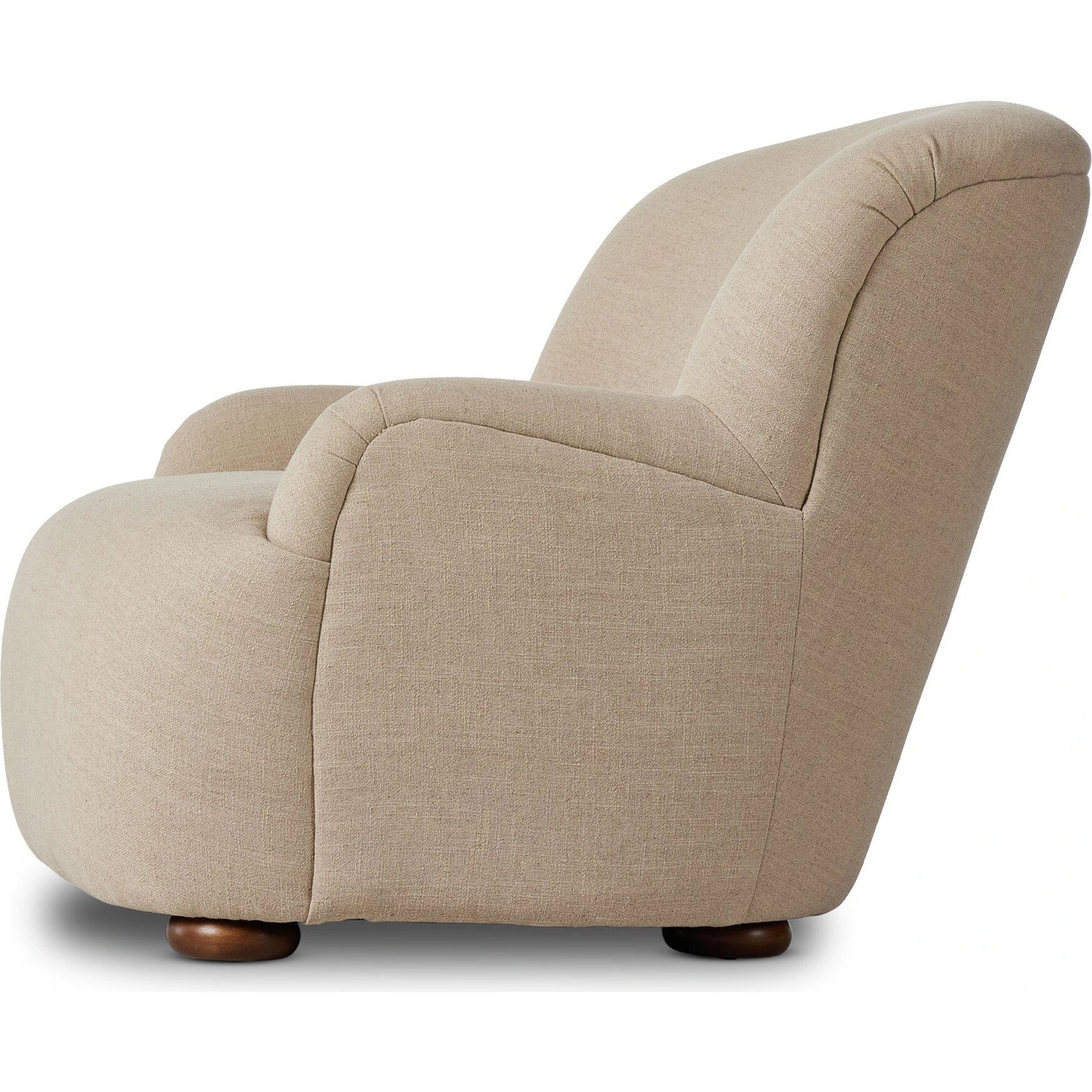 Kadon Chair by Four Hands in sheepskin camel, almond. Made from 100% polyester, solid parawood, 100% polypropylene in a transitional style.