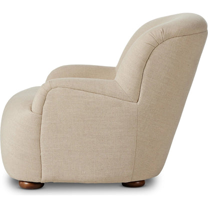 Kadon Chair by Four Hands in sheepskin camel, almond. Made from 100% polyester, solid parawood, 100% polypropylene in a transitional style.