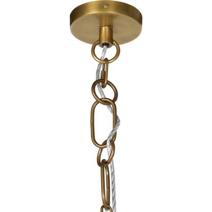 Evelie Pendant by Four Hands in painted glass, light antique brass. Made from glass, iron in a unique style.
