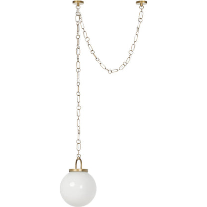 Evelie Pendant by Four Hands in painted glass, light antique brass. Made from glass, iron in a unique style.