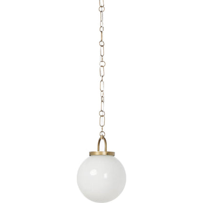 Evelie Pendant by Four Hands in painted glass, light antique brass. Made from glass, iron in a unique style.
