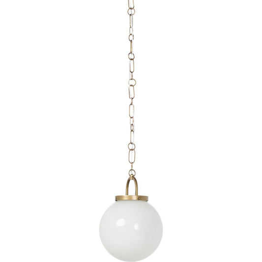 Evelie Pendant by Four Hands in painted glass, light antique brass. Made from glass, iron in a unique style.
