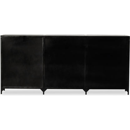 Belmont 12 Drawer Dresser by Four Hands in black. Made from iron in a modern style.