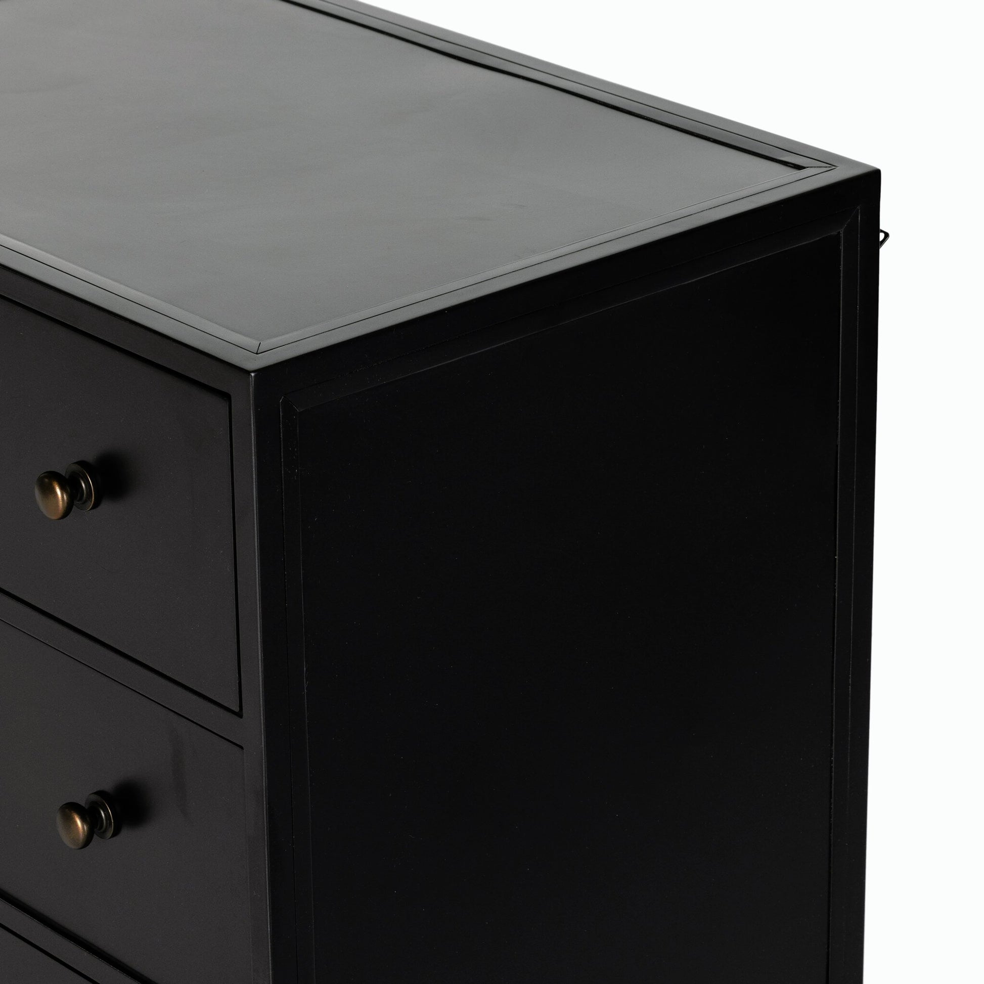 Belmont 12 Drawer Dresser by Four Hands in black. Made from iron in a modern style.