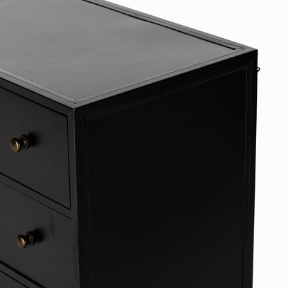 Belmont 12 Drawer Dresser by Four Hands in black. Made from iron in a modern style.