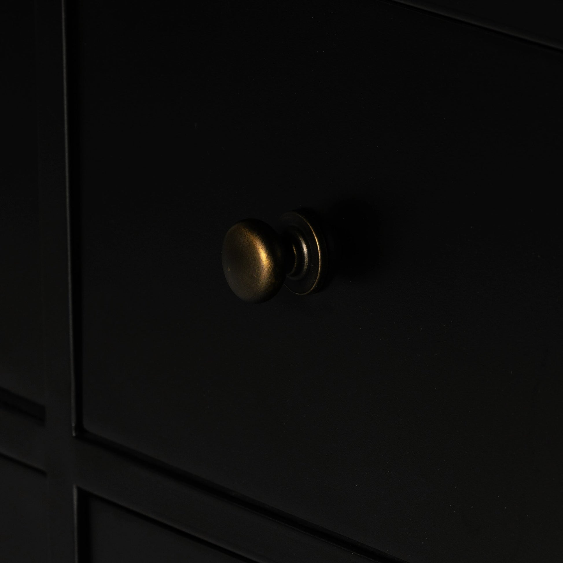Belmont 12 Drawer Dresser by Four Hands in black. Made from iron in a modern style.