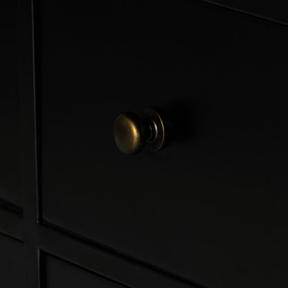 Belmont 12 Drawer Dresser by Four Hands in black. Made from iron in a modern style.