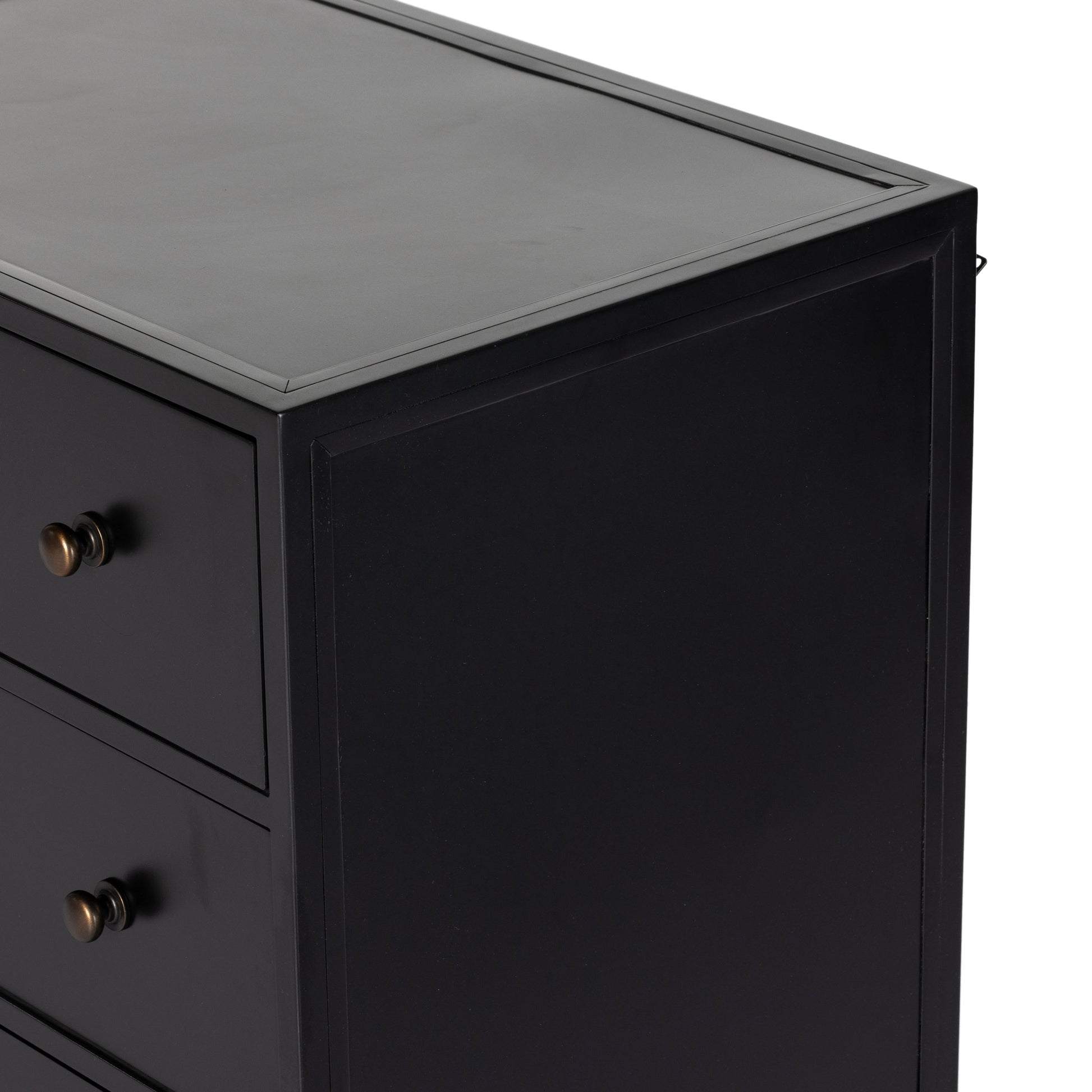 Belmont 12 Drawer Dresser by Four Hands in black. Made from iron in a modern style.