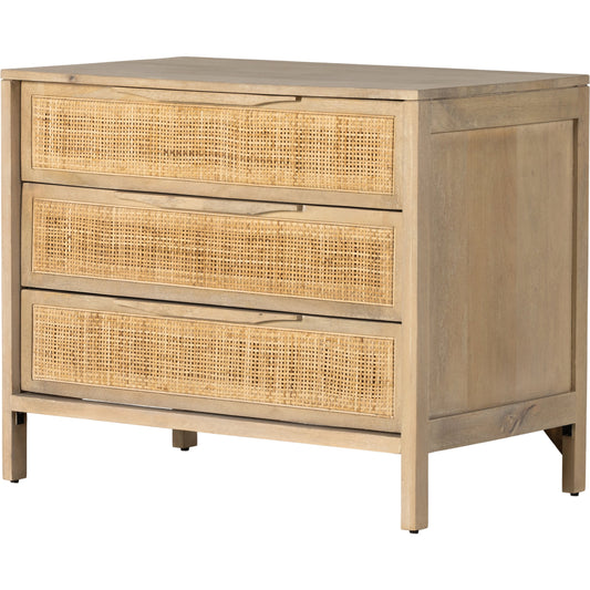 Sydney Large Nightstand by Four Hands. Made from solid mango, cane in a modern style.