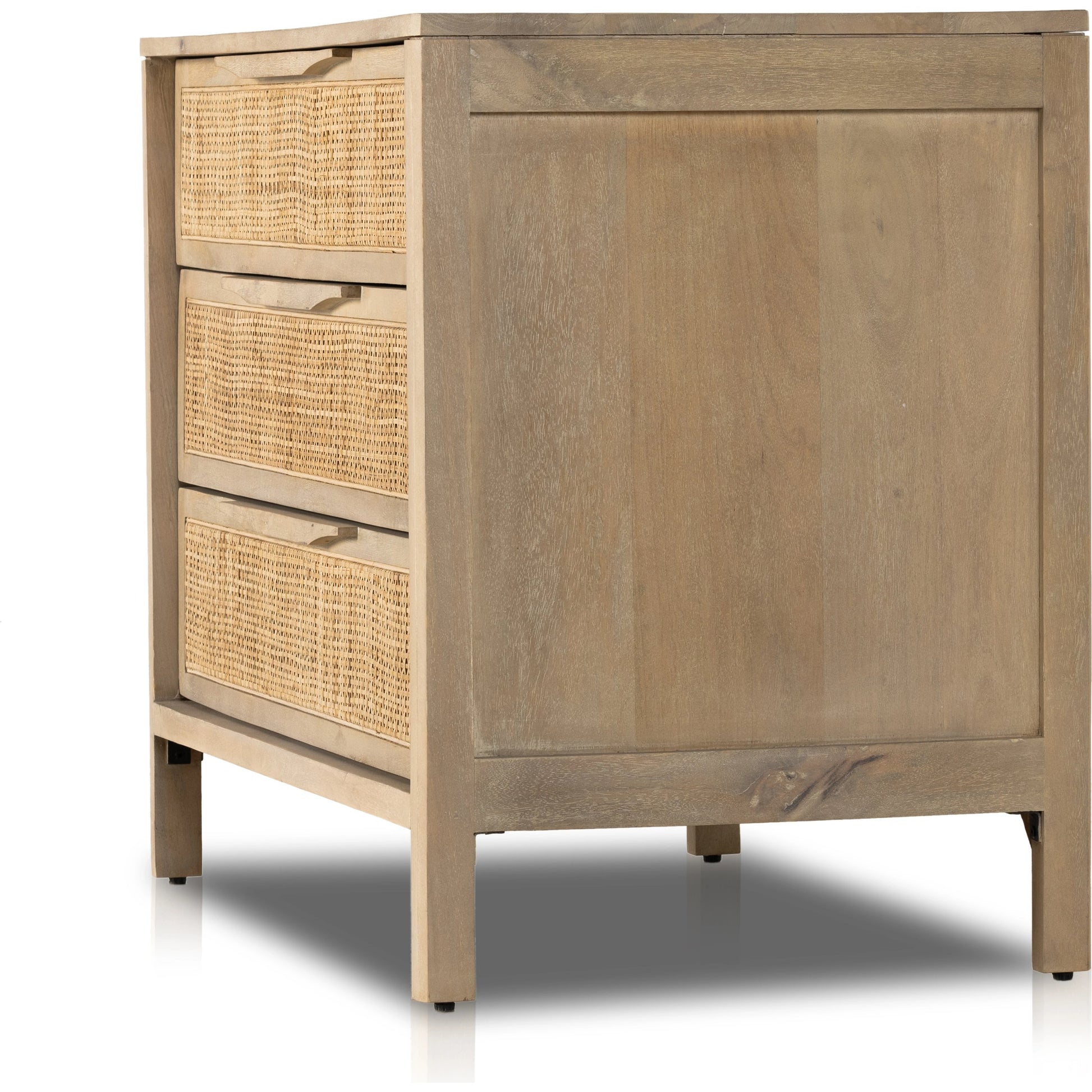 Sydney Large Nightstand by Four Hands. Made from solid mango, cane in a modern style.