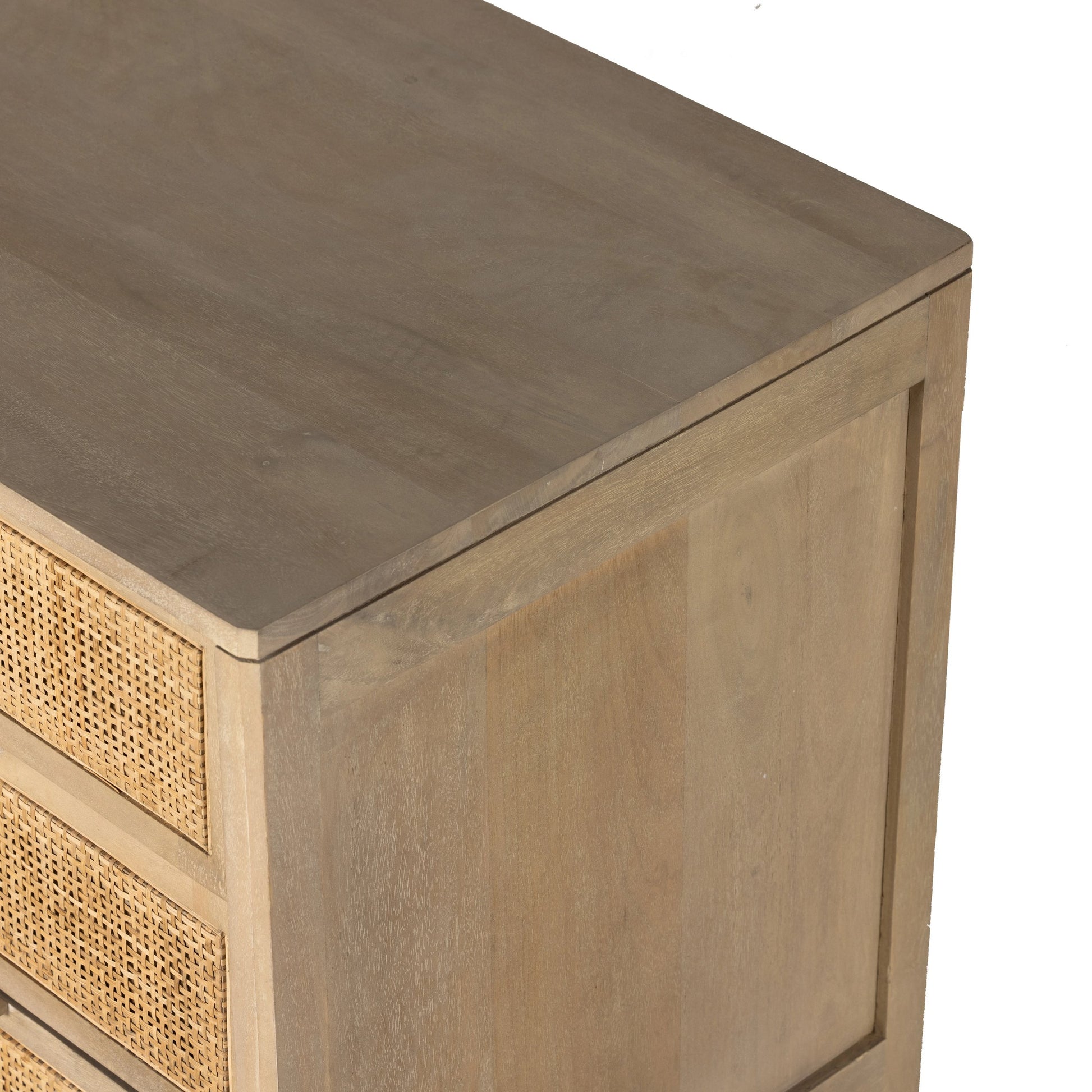Sydney Large Nightstand by Four Hands. Made from solid mango, cane in a modern style.