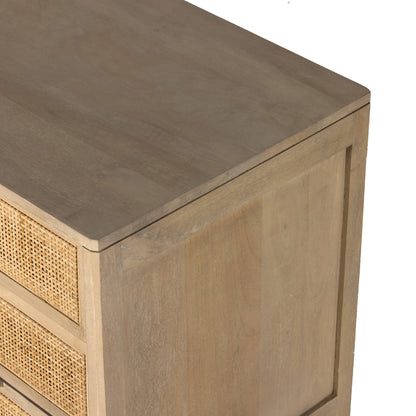 Sydney Large Nightstand by Four Hands. Made from solid mango, cane in a modern style.