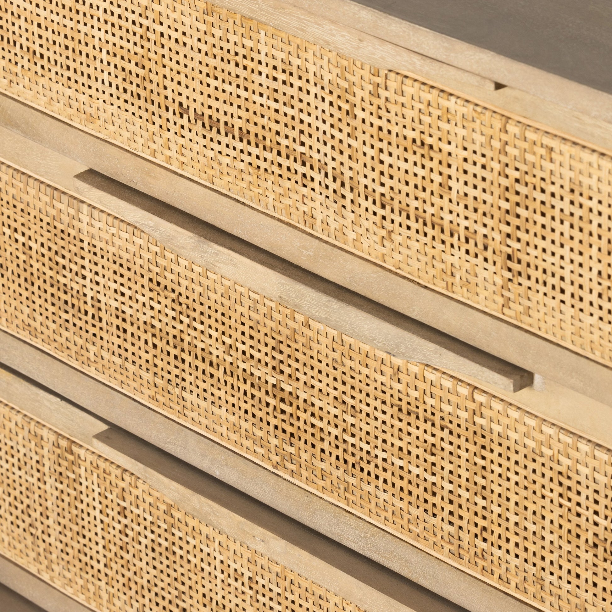 Sydney Large Nightstand by Four Hands. Made from solid mango, cane in a modern style.