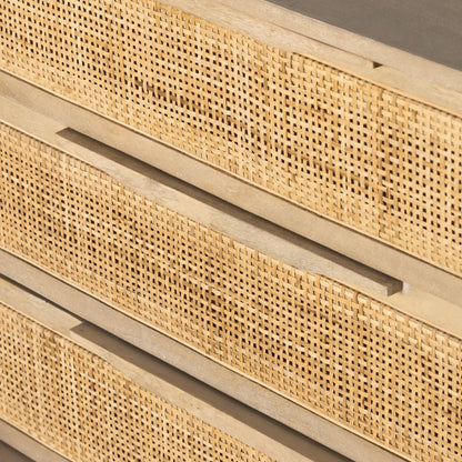 Sydney Large Nightstand by Four Hands. Made from solid mango, cane in a modern style.