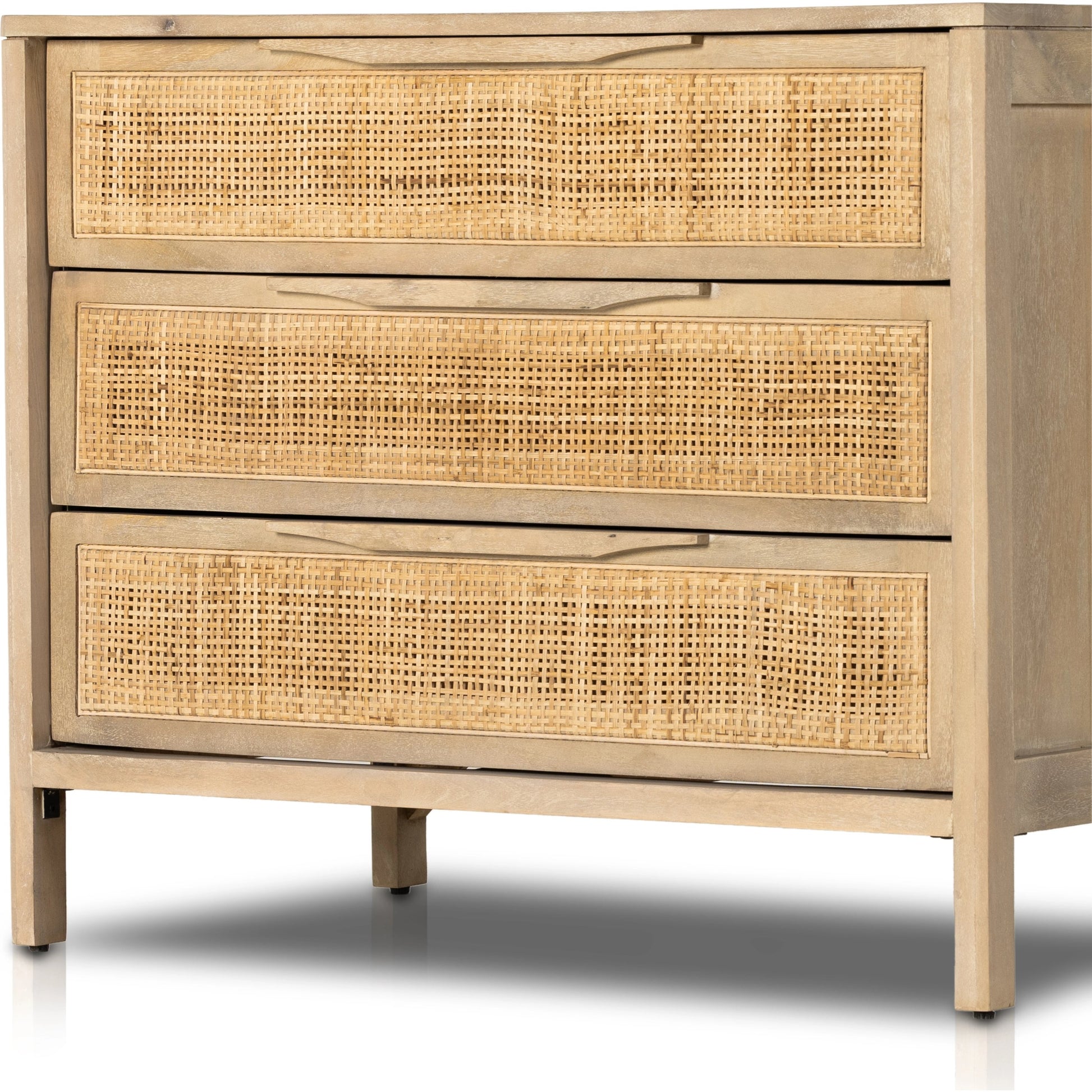 Sydney Large Nightstand by Four Hands. Made from solid mango, cane in a modern style.