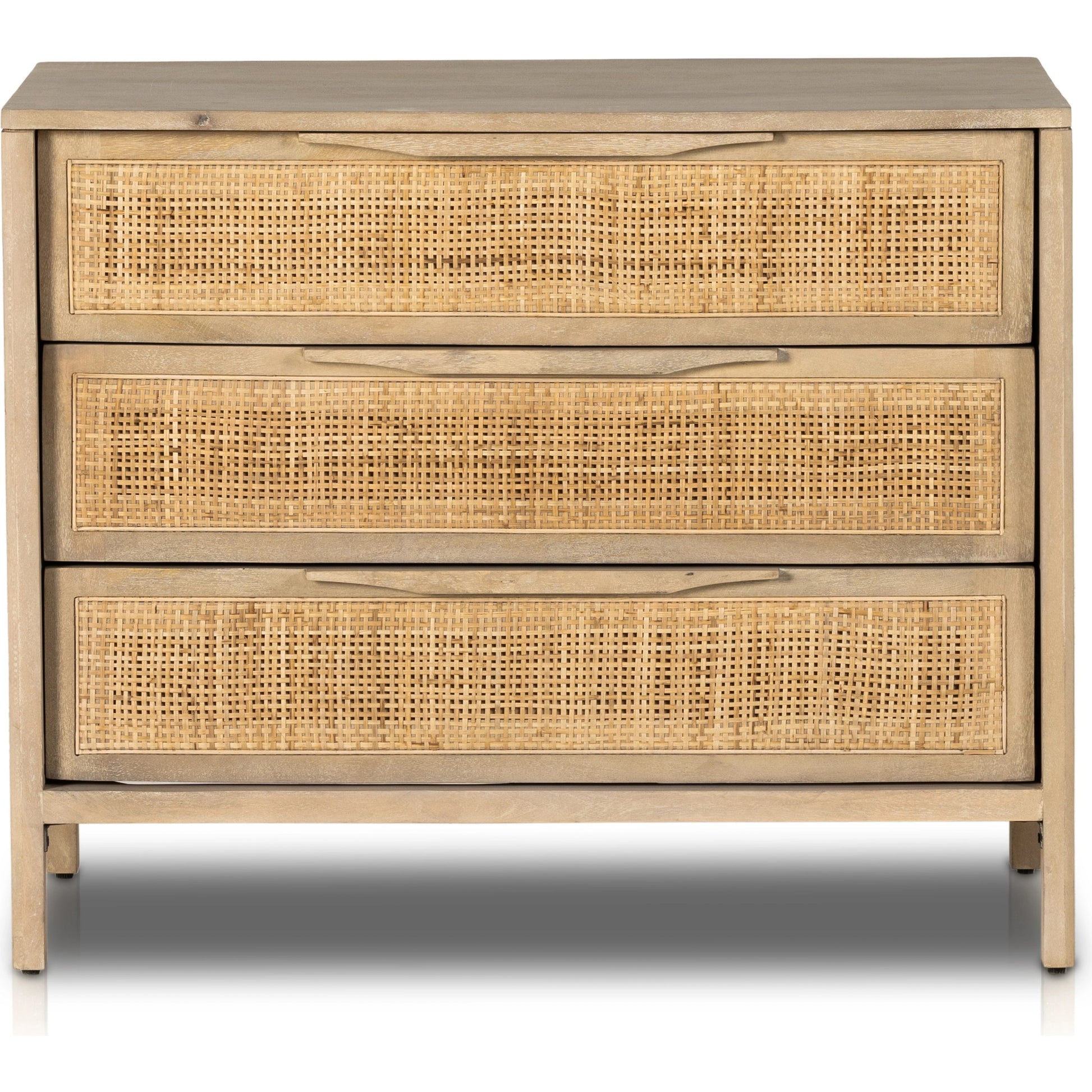 Sydney Large Nightstand by Four Hands. Made from solid mango, cane in a modern style.