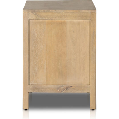 Sydney Large Nightstand by Four Hands. Made from solid mango, cane in a modern style.