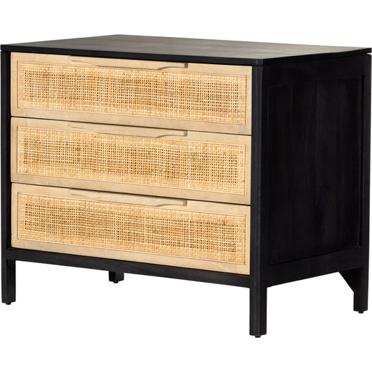 Sydney Large Nightstand by Four Hands. Made from solid mango, cane in a modern style.