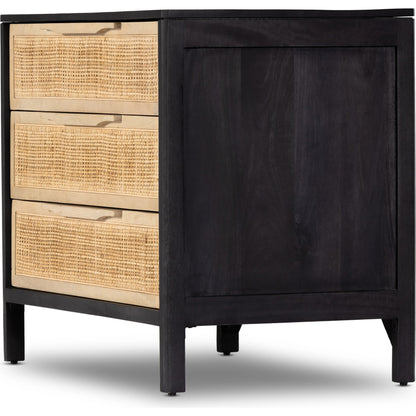 Sydney Large Nightstand by Four Hands. Made from solid mango, cane in a modern style.