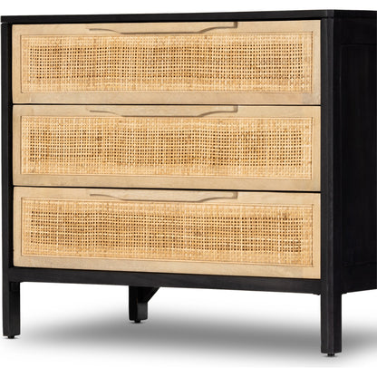 Sydney Large Nightstand by Four Hands. Made from solid mango, cane in a modern style.