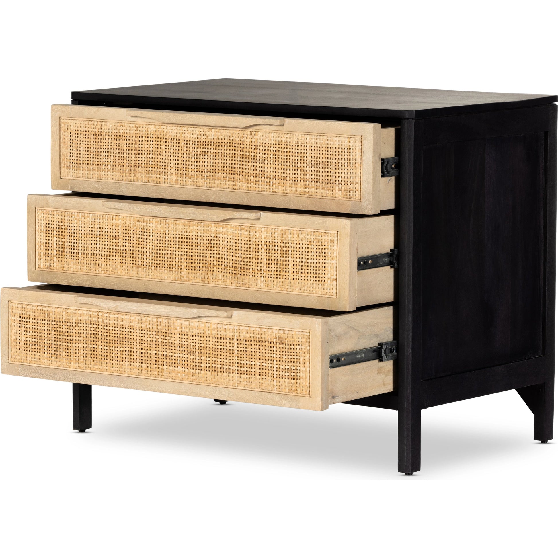 Sydney Large Nightstand by Four Hands. Made from solid mango, cane in a modern style.
