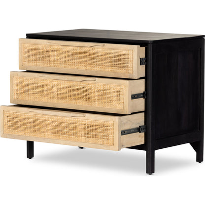 Sydney Large Nightstand by Four Hands. Made from solid mango, cane in a modern style.