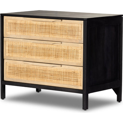 Sydney Large Nightstand by Four Hands. Made from solid mango, cane in a modern style.