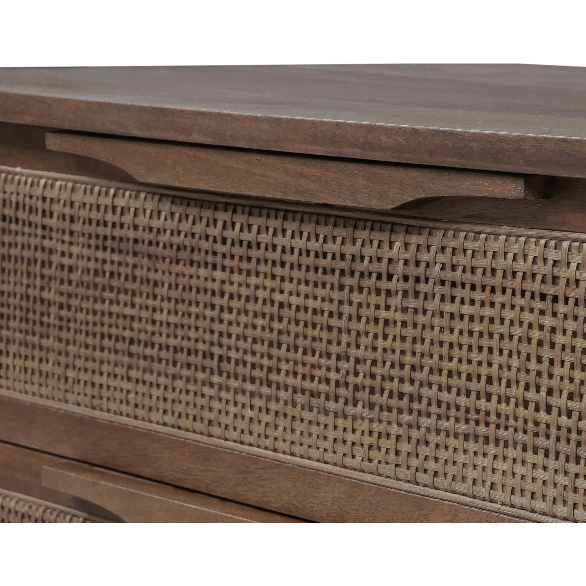 Sydney Large Nightstand by Four Hands. Made from solid mango, cane in a modern style.