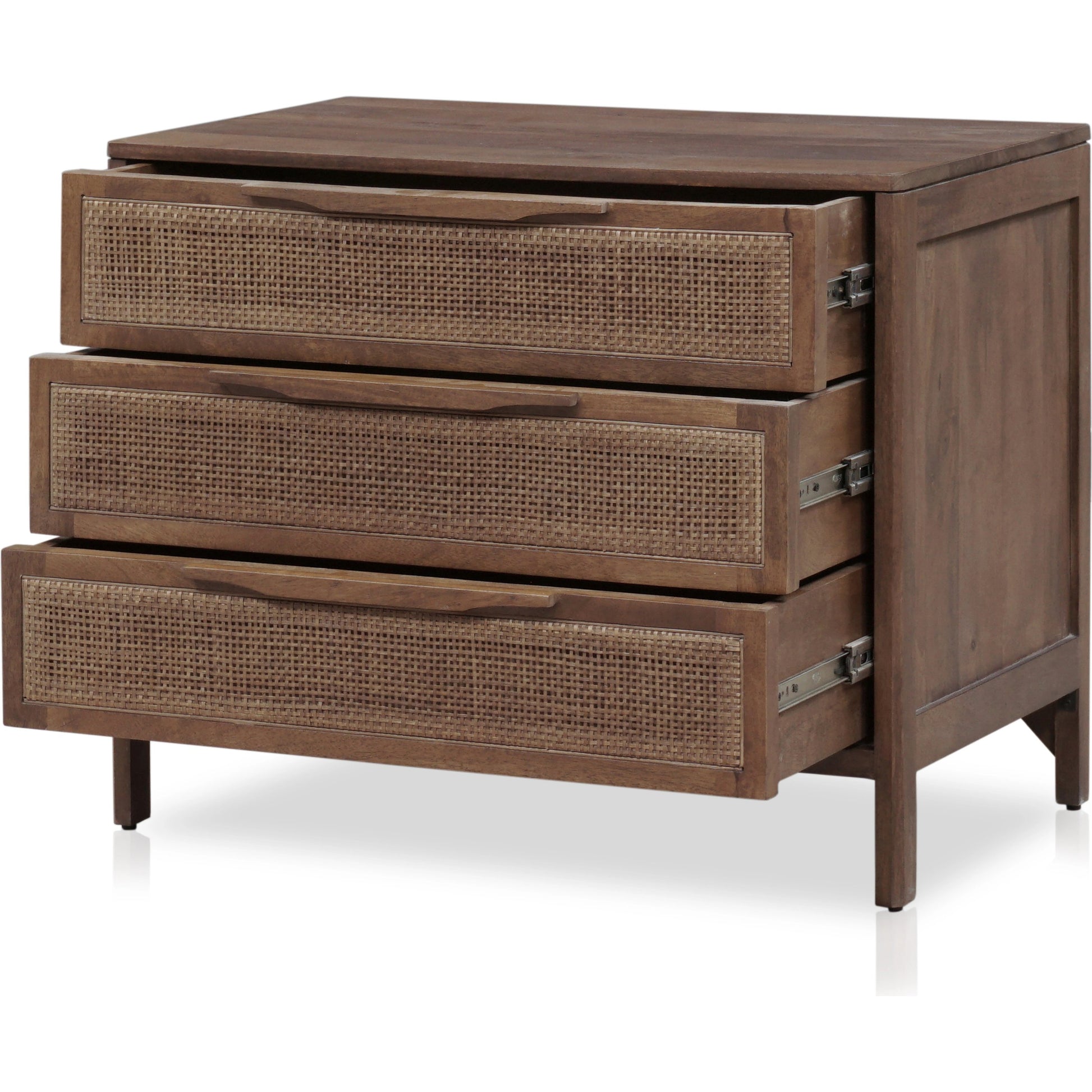 Sydney Large Nightstand by Four Hands. Made from solid mango, cane in a modern style.