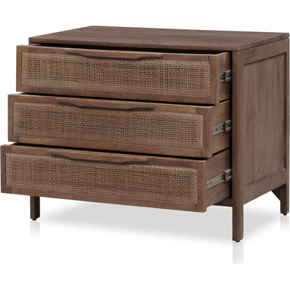 Sydney Large Nightstand by Four Hands. Made from solid mango, cane in a modern style.